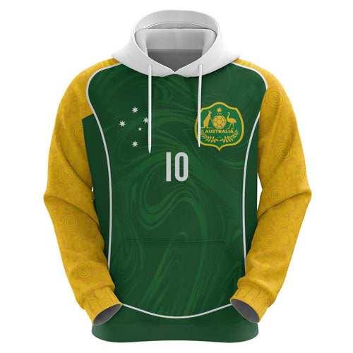 Custom Australia Football Hoodie Aboriginal Pattern Sporty Style-Green Color - Aussie Hoodie