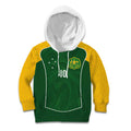 Custom Australia Football Kid Hoodie Aboriginal Pattern Sporty Style-Green Color - Aussie Hoodie