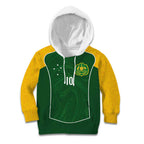 Custom Australia Football Kid Hoodie Aboriginal Pattern Sporty Style-Green Color - Aussie Hoodie