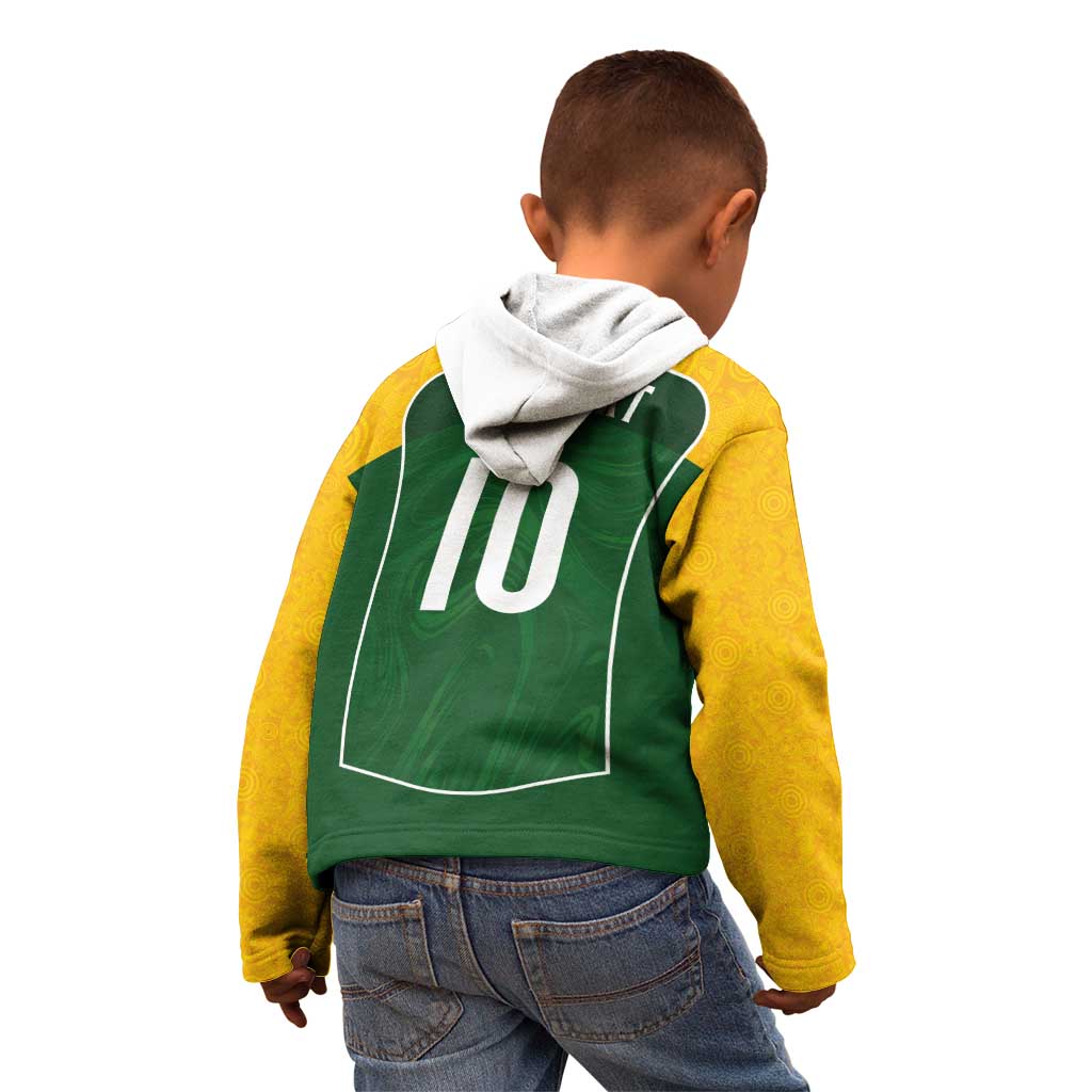 Custom Australia Football Kid Hoodie Aboriginal Pattern Sporty Style-Green Color - Aussie Hoodie
