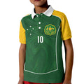 Custom Australia Football Kid Polo Shirt Aboriginal Pattern Sporty Style-Green Color - Aussie Hoodie