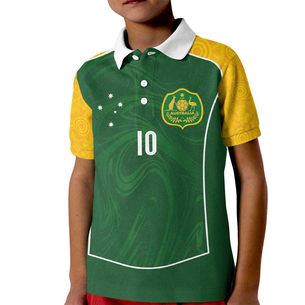 Custom Australia Football Kid Polo Shirt Aboriginal Pattern Sporty Style-Green Color - Aussie Hoodie
