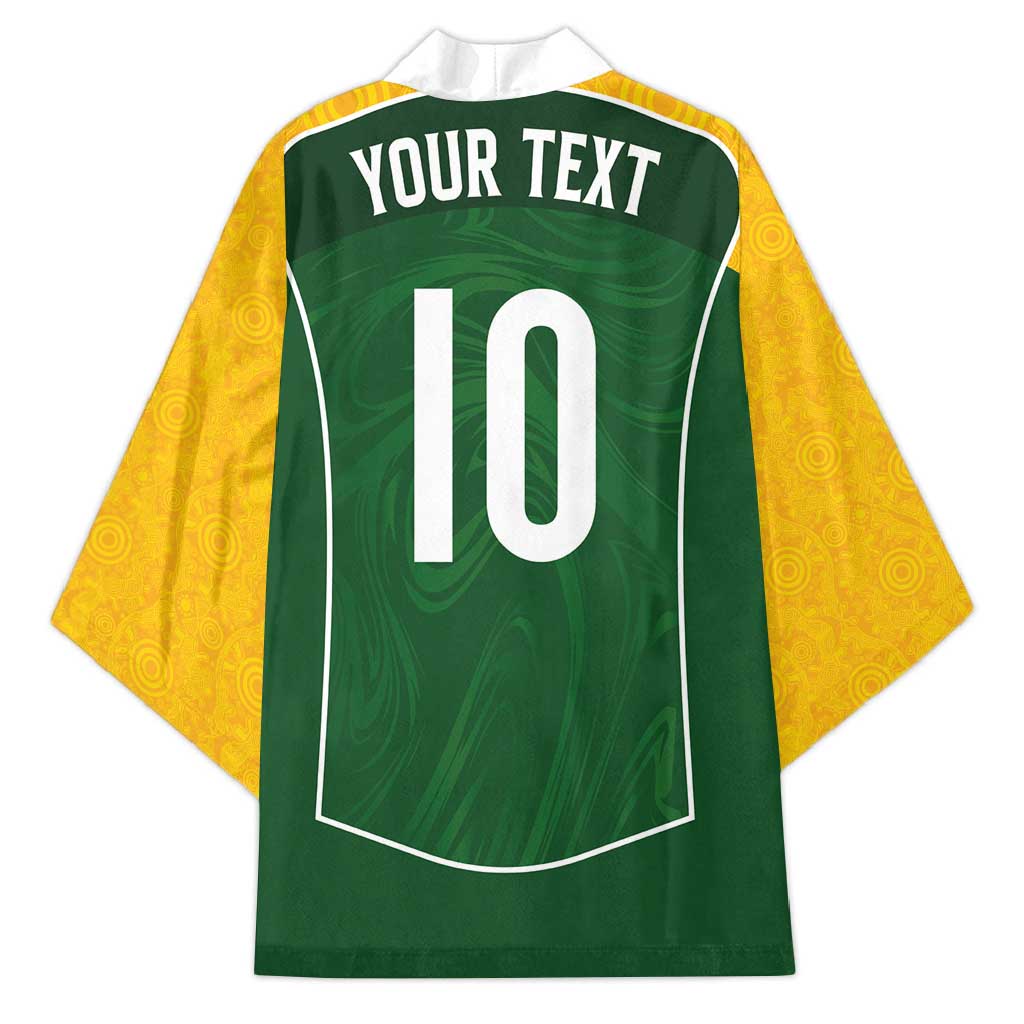 Custom Australia Football Kimono Aboriginal Pattern Sporty Style-Green Color - Aussie Hoodie