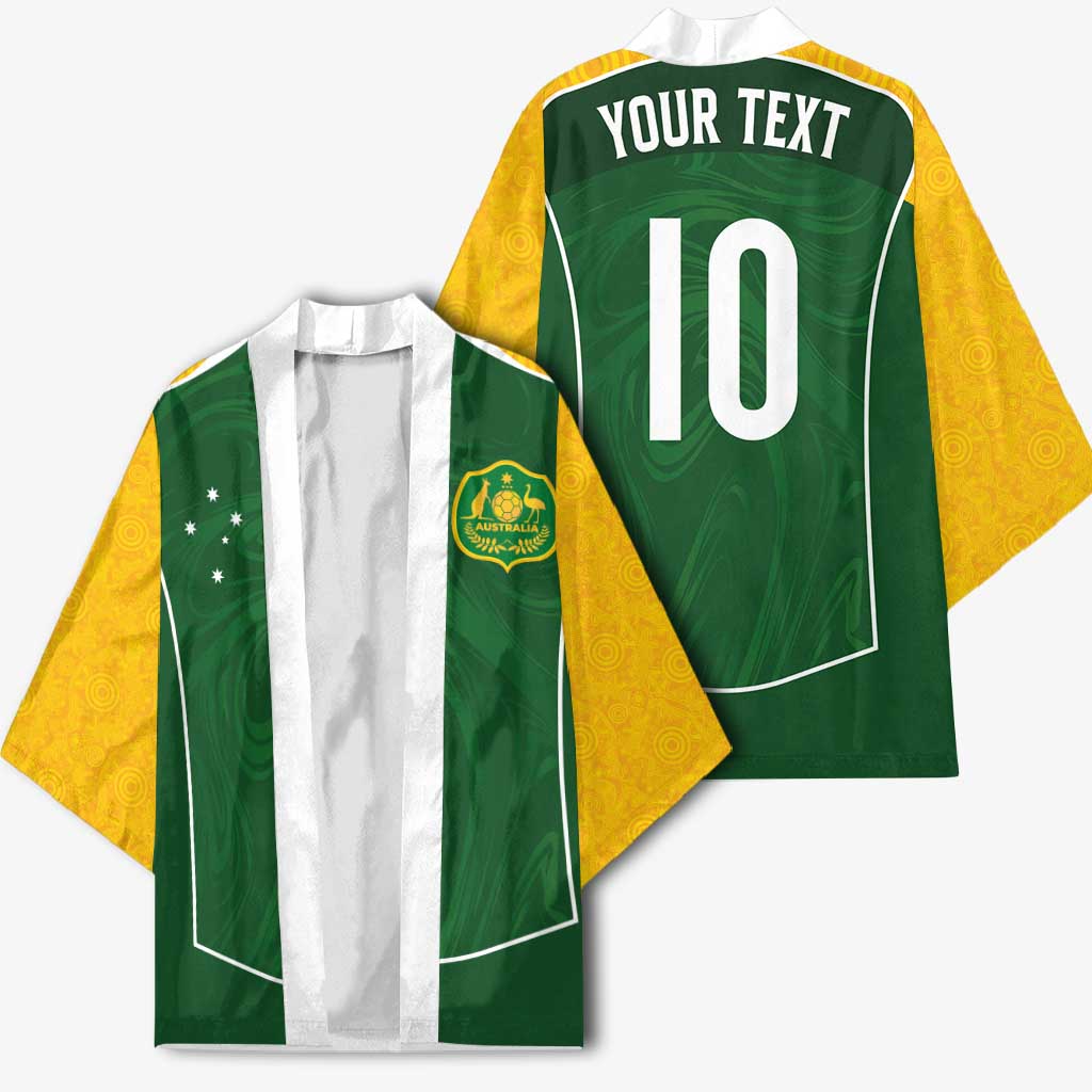 Custom Australia Football Kimono Aboriginal Pattern Sporty Style-Green Color - Aussie Hoodie