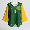 Custom Australia Football Kimono Sleeve Blouse Aboriginal Pattern Sporty Style-Green Color - Aussie Hoodie