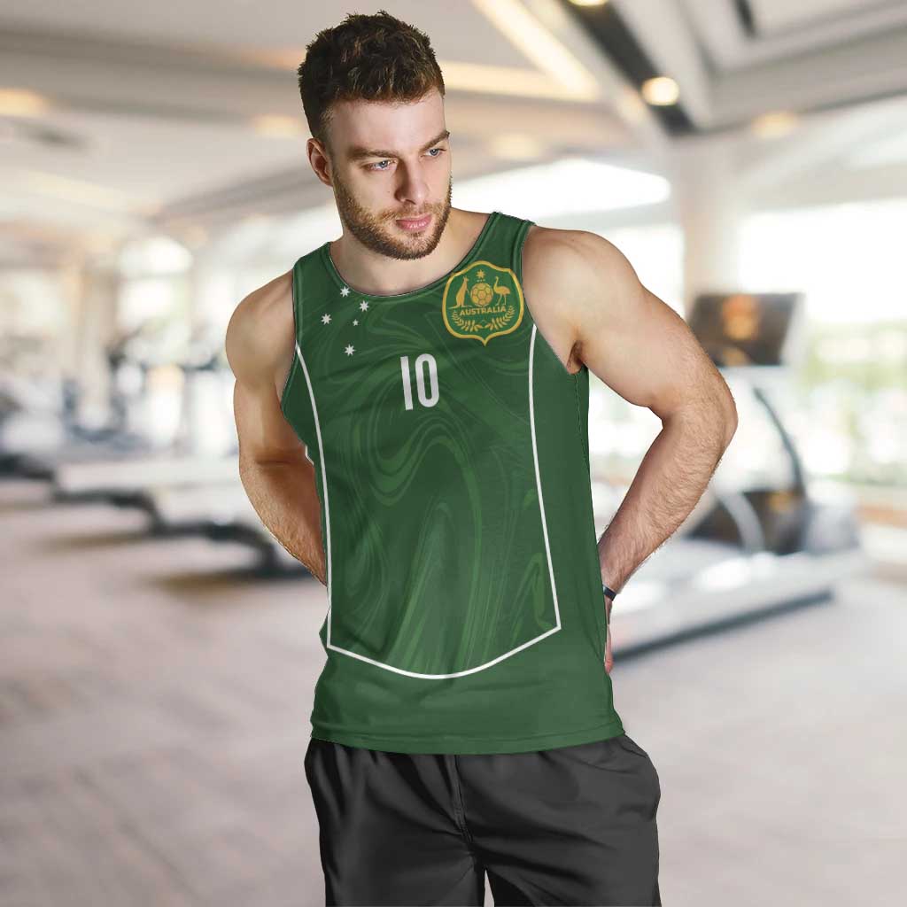 Custom Australia Football Men Tank Top Aboriginal Pattern Sporty Style-Green Color - Aussie Hoodie