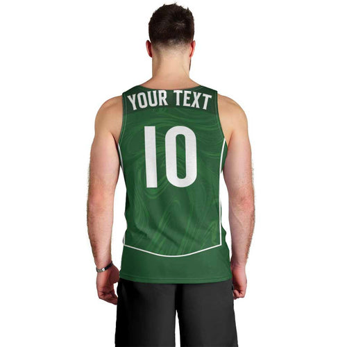 Custom Australia Football Men Tank Top Aboriginal Pattern Sporty Style-Green Color - Aussie Hoodie