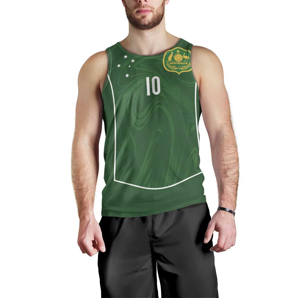 Custom Australia Football Men Tank Top Aboriginal Pattern Sporty Style-Green Color - Aussie Hoodie