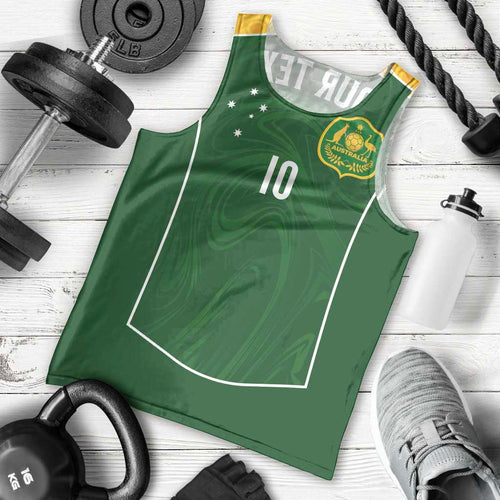 Custom Australia Football Men Tank Top Aboriginal Pattern Sporty Style-Green Color - Aussie Hoodie