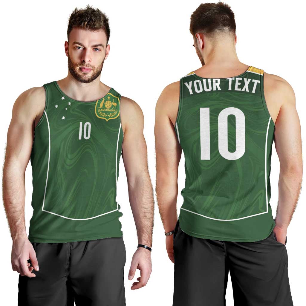 Custom Australia Football Men Tank Top Aboriginal Pattern Sporty Style-Green Color - Aussie Hoodie