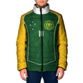 Custom Australia Football Padded Jacket Aboriginal Pattern Sporty Style-Green Color - Aussie Hoodie
