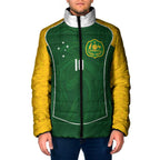 Custom Australia Football Padded Jacket Aboriginal Pattern Sporty Style-Green Color - Aussie Hoodie