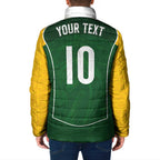 Custom Australia Football Padded Jacket Aboriginal Pattern Sporty Style-Green Color - Aussie Hoodie