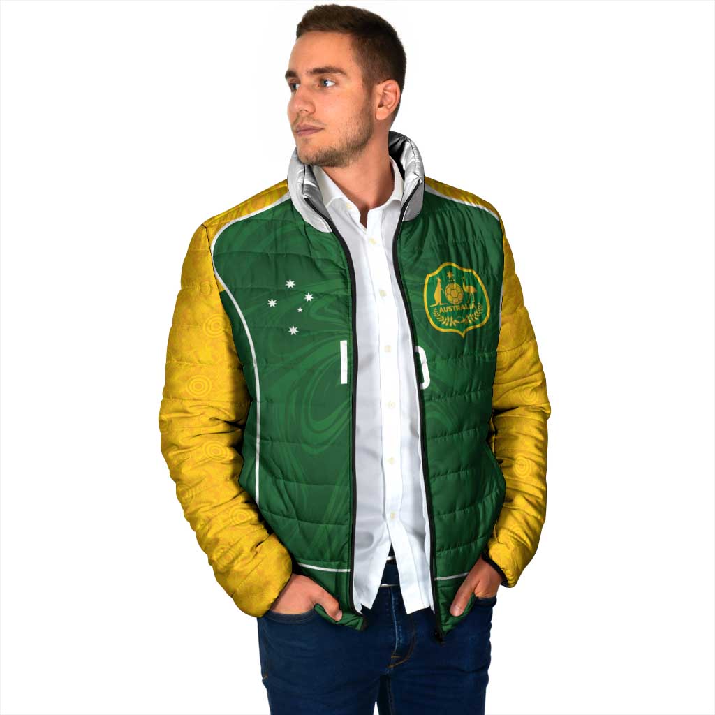 Custom Australia Football Padded Jacket Aboriginal Pattern Sporty Style-Green Color - Aussie Hoodie