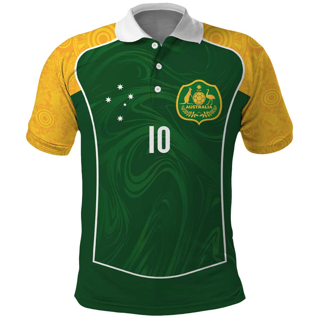 Custom Australia Football Polo Shirt Aboriginal Pattern Sporty Style-Green Color - Aussie Hoodie