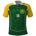 Custom Australia Football Polo Shirt Aboriginal Pattern Sporty Style-Green Color - Aussie Hoodie