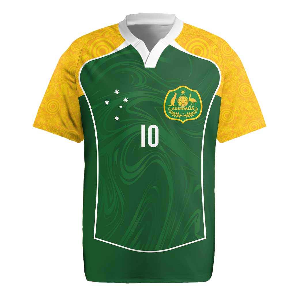 Custom Australia Football Rugby Jersey Aboriginal Pattern Sporty Style-Green Color - Aussie Hoodie
