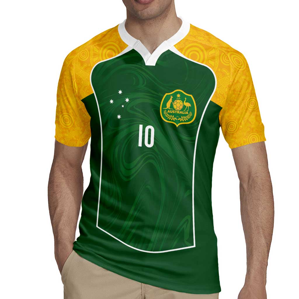 Custom Australia Football Rugby Jersey Aboriginal Pattern Sporty Style-Green Color - Aussie Hoodie