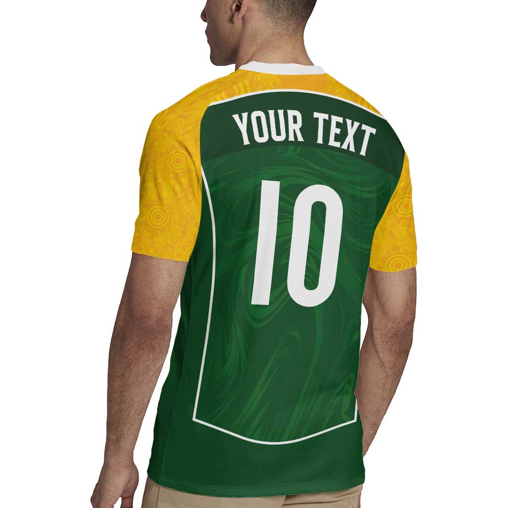 Custom Australia Football Rugby Jersey Aboriginal Pattern Sporty Style-Green Color - Aussie Hoodie