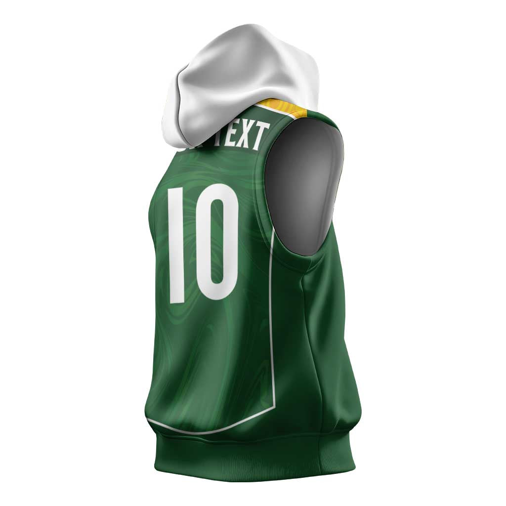 Custom Australia Football Sleeveless Hoodie Aboriginal Pattern Sporty Style-Green Color - Aussie Hoodie