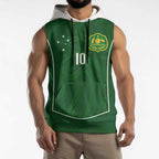 Custom Australia Football Sleeveless Hoodie Aboriginal Pattern Sporty Style-Green Color - Aussie Hoodie
