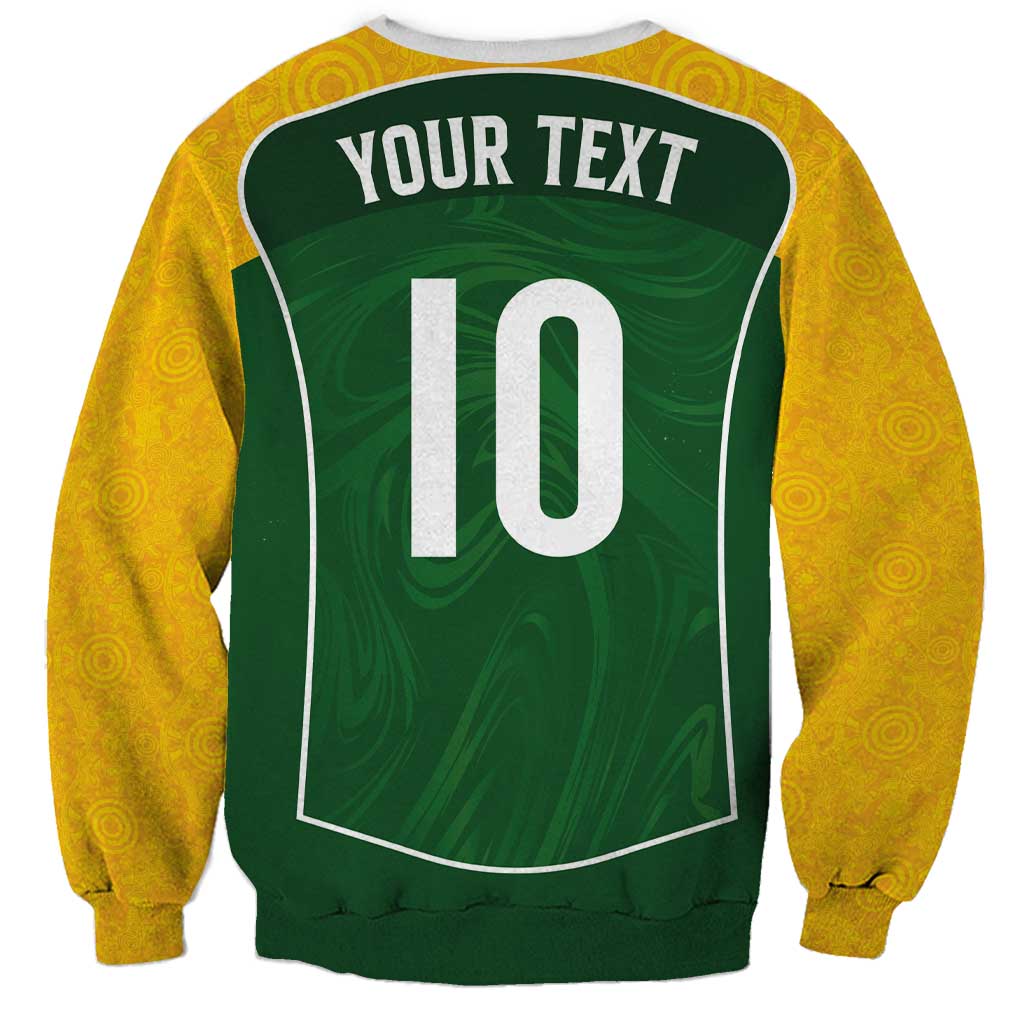 Custom Australia Football Sweatshirt Aboriginal Pattern Sporty Style-Green Color - Aussie Hoodie