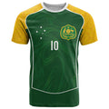 Custom Australia Football T Shirt Aboriginal Pattern Sporty Style-Green Color - Aussie Hoodie