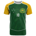 Custom Australia Football T Shirt Aboriginal Pattern Sporty Style-Green Color - Aussie Hoodie