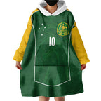 Custom Australia Football Wearable Blanket Hoodie Aboriginal Pattern Sporty Style-Green Color - Aussie Hoodie