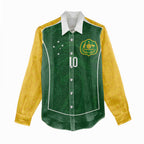 Custom Australia Football Women Casual Shirt Aboriginal Pattern Sporty Style-Green Color - Aussie Hoodie