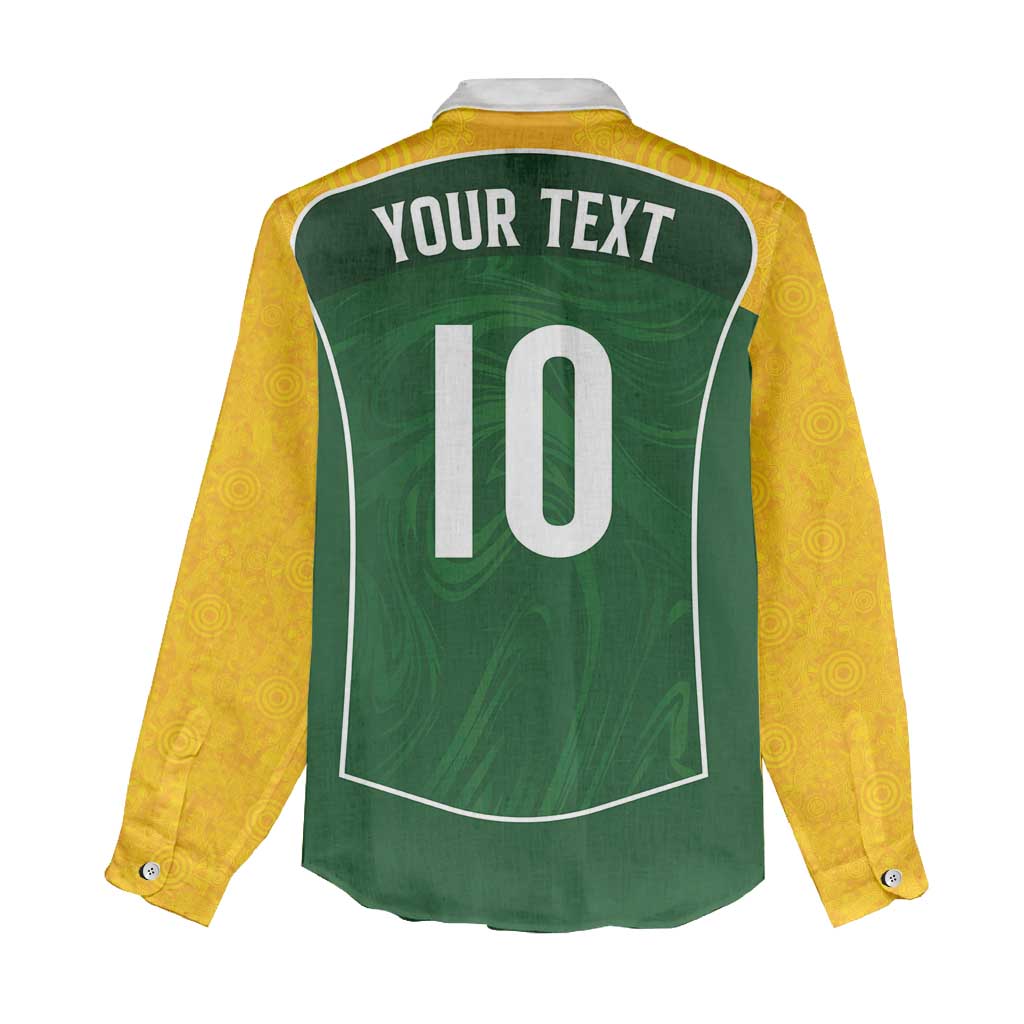 Custom Australia Football Women Casual Shirt Aboriginal Pattern Sporty Style-Green Color - Aussie Hoodie
