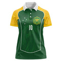 Custom Australia Football Women Polo Shirt Aboriginal Pattern Sporty Style-Green Color - Aussie Hoodie