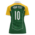 Custom Australia Football Women Polo Shirt Aboriginal Pattern Sporty Style-Green Color - Aussie Hoodie