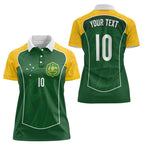Custom Australia Football Women Polo Shirt Aboriginal Pattern Sporty Style-Green Color - Aussie Hoodie