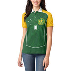Custom Australia Football Women Polo Shirt Aboriginal Pattern Sporty Style-Green Color - Aussie Hoodie
