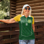 Custom Australia Football Women Polo Shirt Aboriginal Pattern Sporty Style-Green Color - Aussie Hoodie