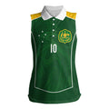 Custom Australia Football Women Sleeveless Polo Shirt Aboriginal Pattern Sporty Style-Green Color - Aussie Hoodie