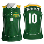 Custom Australia Football Women Sleeveless Polo Shirt Aboriginal Pattern Sporty Style-Green Color - Aussie Hoodie