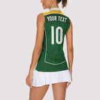 Custom Australia Football Women Sleeveless Polo Shirt Aboriginal Pattern Sporty Style-Green Color - Aussie Hoodie