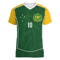 Custom Australia Football Women V-Neck T-Shirt Aboriginal Pattern Sporty Style-Green Color - Aussie Hoodie