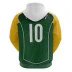Custom Australia Football Zip Hoodie Aboriginal Pattern Sporty Style-Green Color - Aussie Hoodie