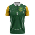 Custom Australia Football Zipper Polo Shirt Aboriginal Pattern Sporty Style-Green Color - Aussie Hoodie