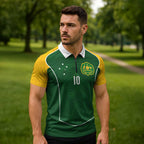 Custom Australia Football Zipper Polo Shirt Aboriginal Pattern Sporty Style-Green Color - Aussie Hoodie