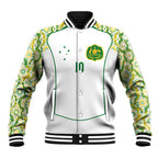 Custom Australia Football Baseball Jacket Aboriginal Pattern Sporty Style-White Color - Aussie Hoodie