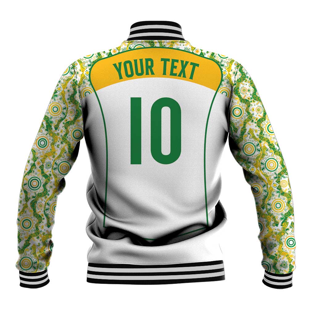 Custom Australia Football Baseball Jacket Aboriginal Pattern Sporty Style-White Color - Aussie Hoodie