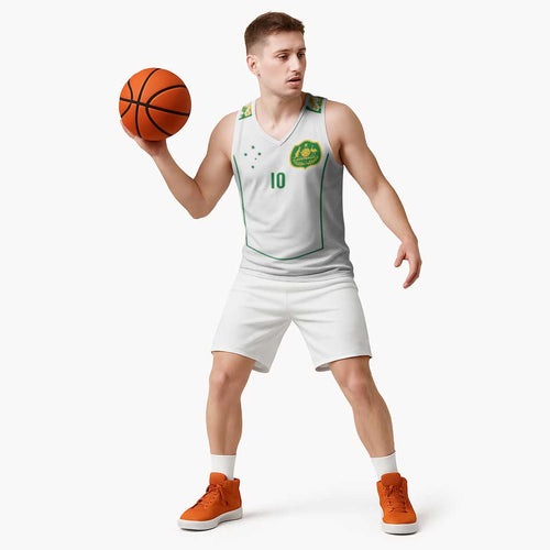 Custom Australia Football Basketball Jersey Aboriginal Pattern Sporty Style-White Color - Aussie Hoodie