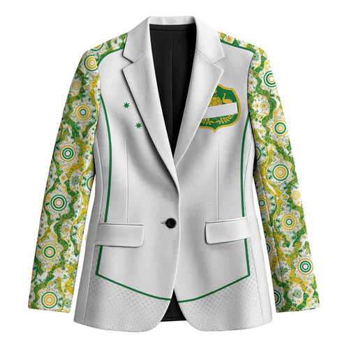 Custom Australia Football Blazer Aboriginal Pattern Sporty Style-White Color - Aussie Hoodie