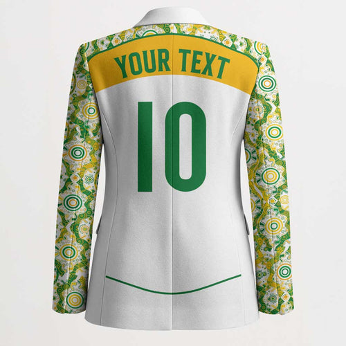 Custom Australia Football Blazer Aboriginal Pattern Sporty Style-White Color - Aussie Hoodie