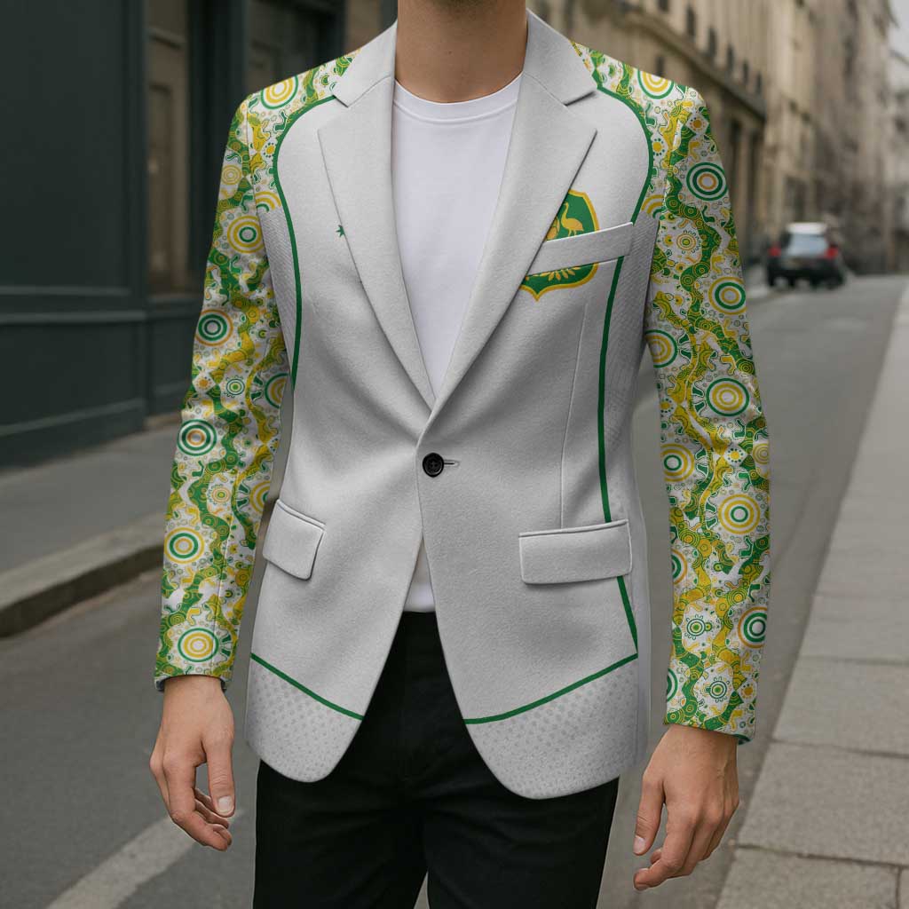 Custom Australia Football Blazer Aboriginal Pattern Sporty Style-White Color - Aussie Hoodie