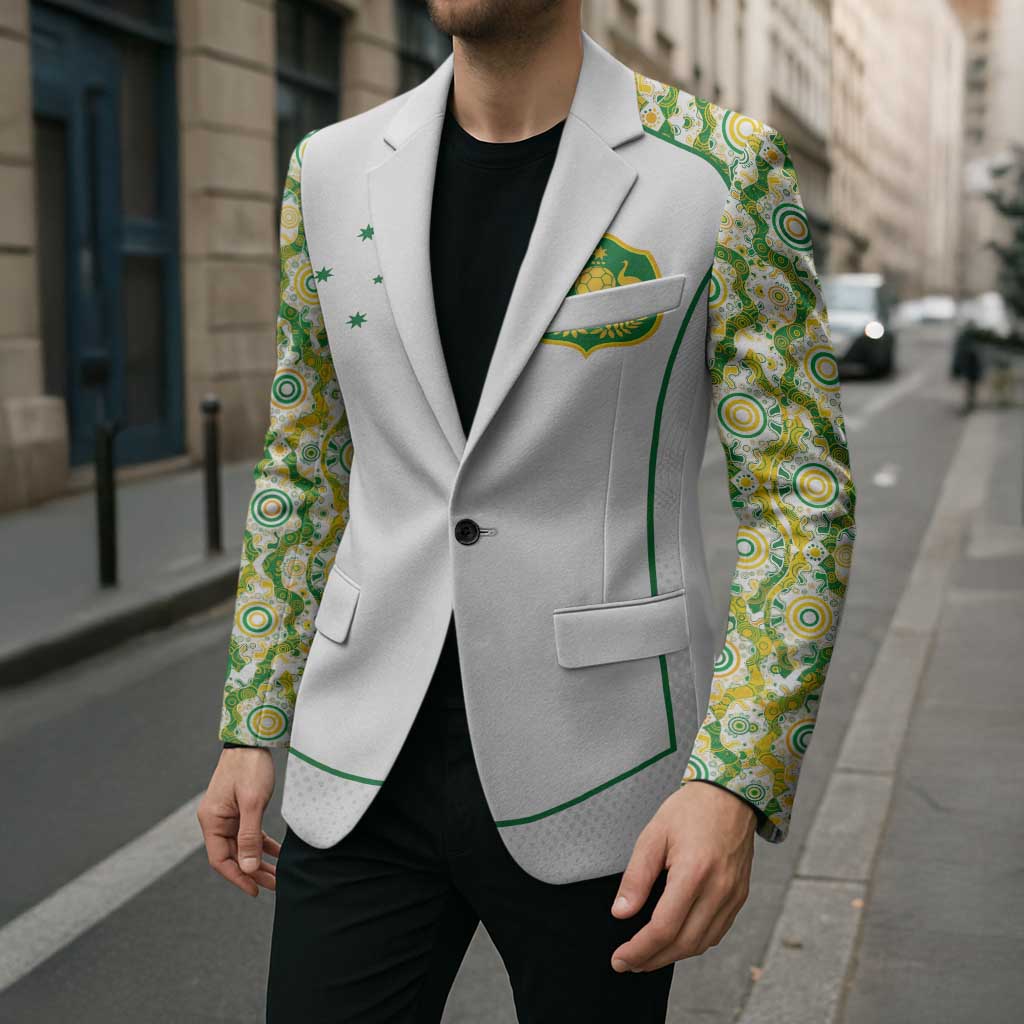 Custom Australia Football Blazer Aboriginal Pattern Sporty Style-White Color - Aussie Hoodie